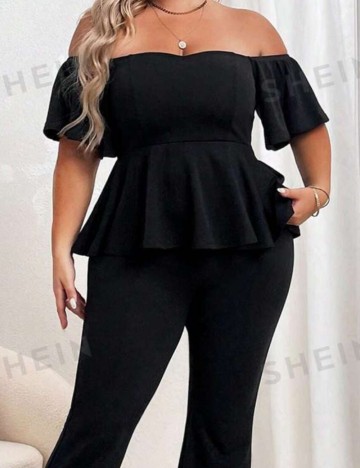 Top Shein Curve+, negru