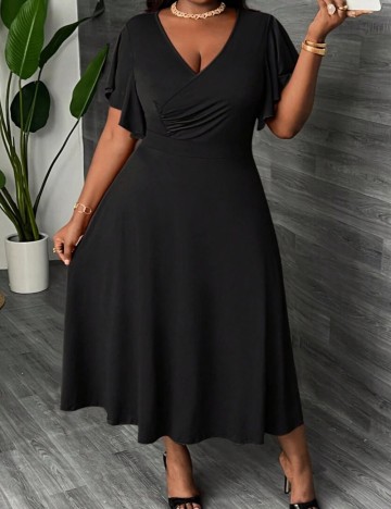 Rochie midi Shein Curve+, negru