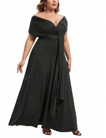 Rochie maxi Shein Curve+, negru