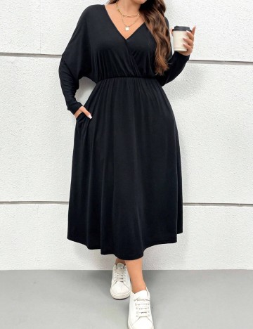 Rochie midi Shein Curve+, negru