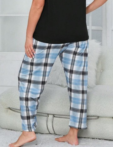 Pantaloni de pijama Shein Curve+, mix culori