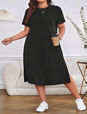 Rochie midi Shein Curve+, negru