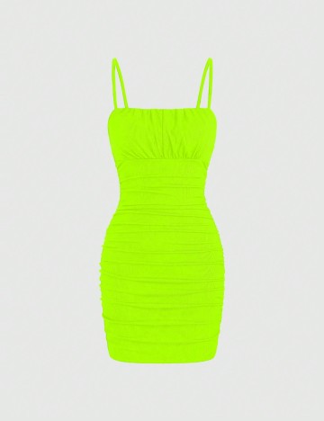 Rochie mini Shein, verde neon