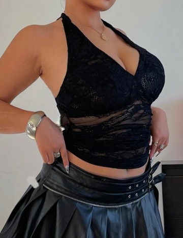 Top Shein Curve+, negru