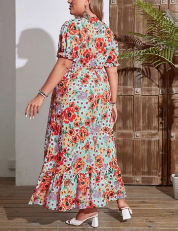 Rochie maxi Shein Curve+, mix culori