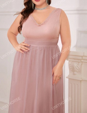 Rochie maxi Shein Curve+, roz