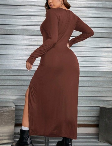 Rochie maxi Shein Curve+, maro