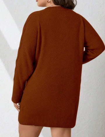 Rochie midi Shein Curve+, cărămiziu