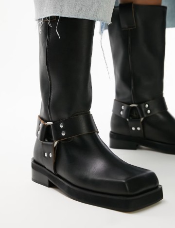 Cizme din piele Topshop, negru
