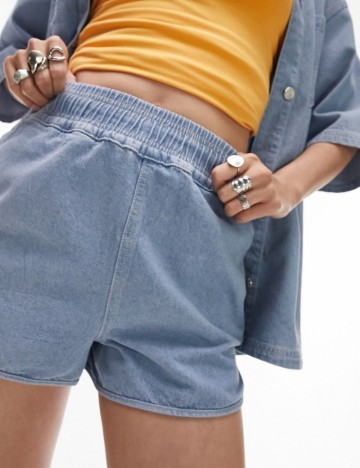 Pantaloni scurți Topshop, albastru