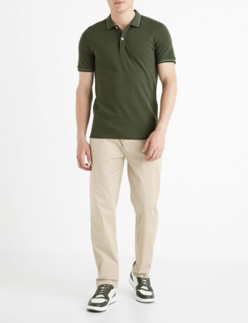 Tricou polo Celio, kaki