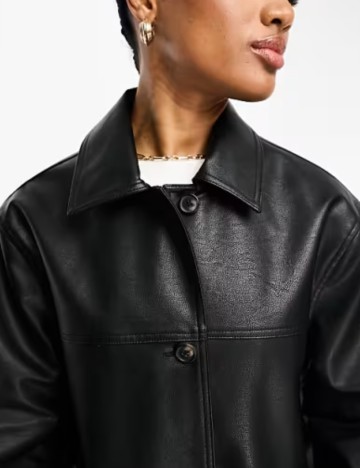 Jachetă imitație de piele ASOS, negru