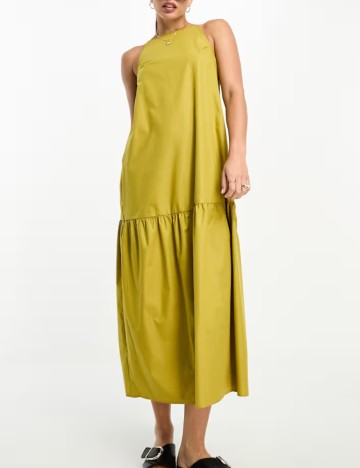 Rochie midi Lola May, galben mustar