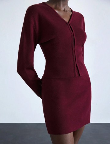 Compleu Shein, burgundy