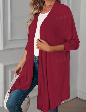 Cardigan Shein Curve+, vișiniu