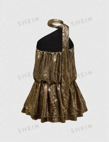 Salopetă scurtă Shein Romwe, auriu
