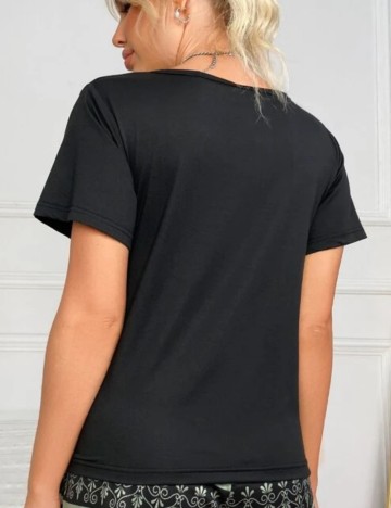 Tricou de pijama Shein, negru