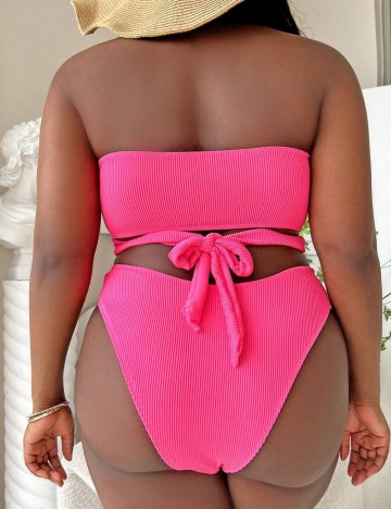 Costum de baie Shein Curve+, roz