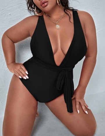 Costum de baie întreg Shein Curve+, negru