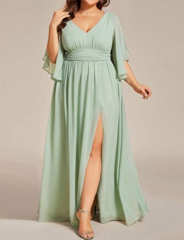 Rochie de ocazie Shein Curve+, verde