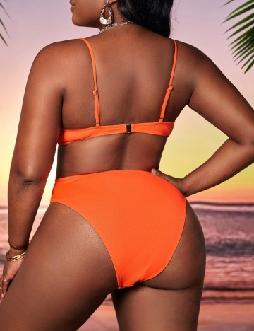 Costum de baie Shein Curve+, portocaliu