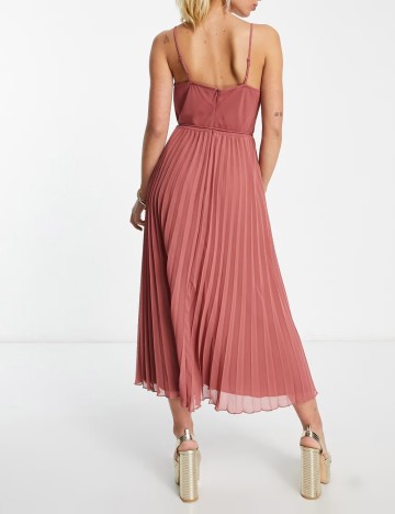 Rochie midi ASOS, rose pink