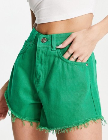 Pantaloni scurți de blugi Sixth June, verde