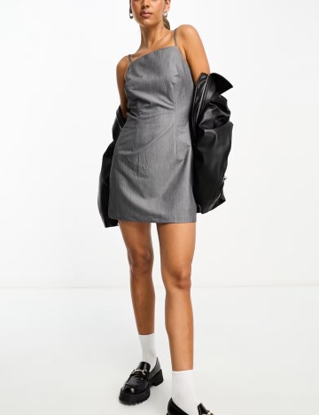 Rochie mini Stradivarius, gri