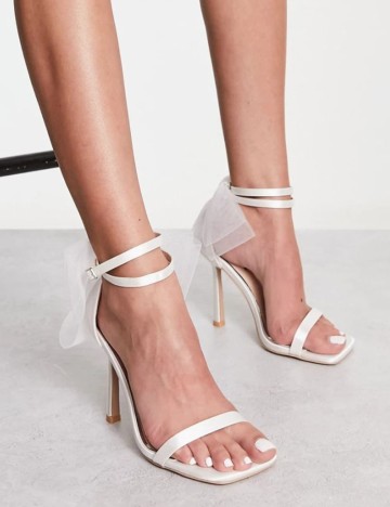 Sandale Cu Toc Be Mine, alb ivory