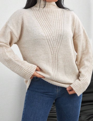 Pulover Shein Curve+, bej