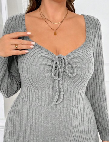 Rochie midi Shein Curve+, gri