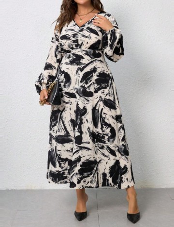 Rochie midi Shein Curve+, mix culori