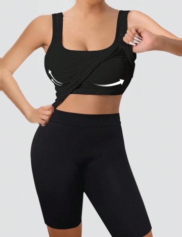 Compleu sport Shein Curve+, negru