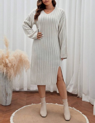 Rochie midi Shein Curve+, bej