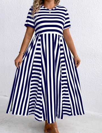 Rochie maxi Shein Curve+, mix culori