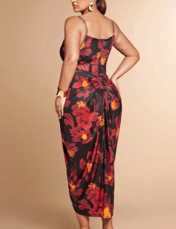 Rochie midi Shein Curve+, mix culori
