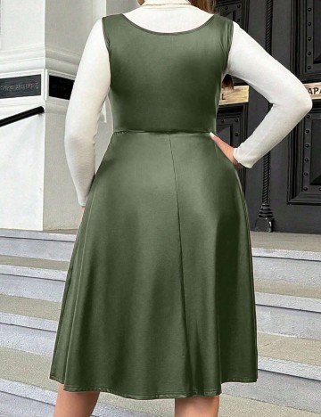 Rochie midi Shein Curve+, kaki