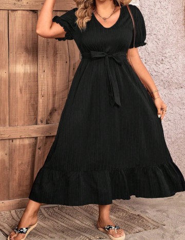 Rochie midi Shein Curve+, negru