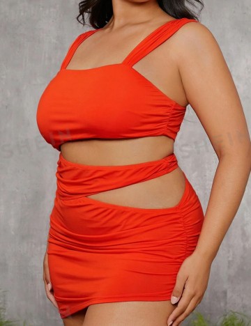 Rochie mini Shein Curve+, portocaliu