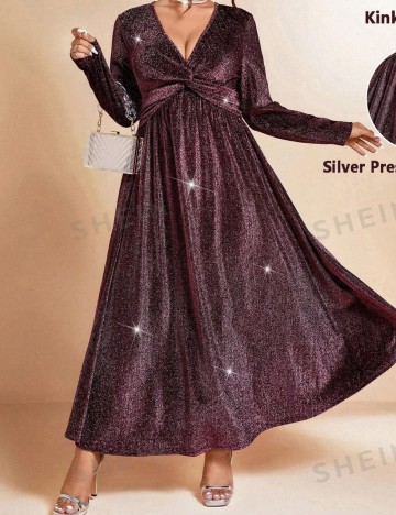 Rochie maxi Shein Curve+, vișiniu