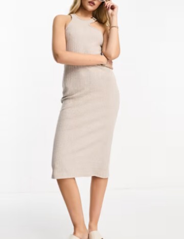 Rochie midi Stradivarius, bej