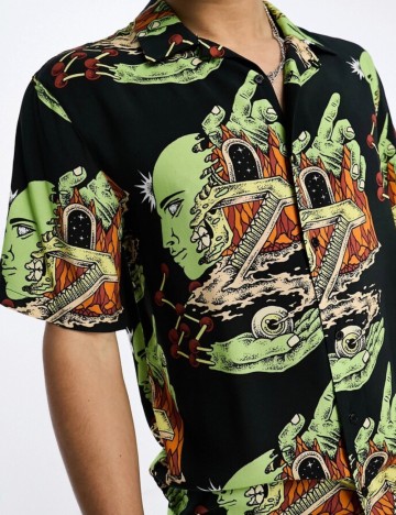 Cămașă cu m&acirc;necă scurtă Coney Island Picnic, mix culori