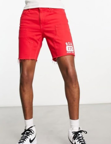 Pantaloni scurți de blugi ASOS, roșu