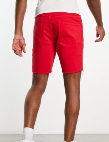 Pantaloni scurți de blugi ASOS, roșu