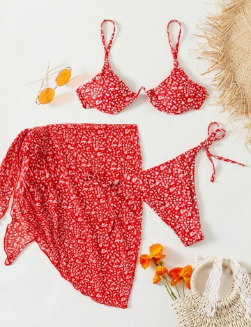 Set costum de baie și fustă Shein, mix culori