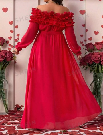 Rochie midi Shein Curve+, roșu