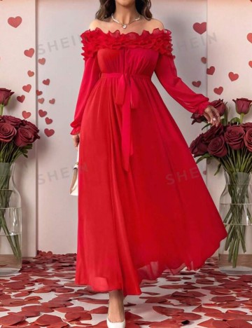 Rochie midi Shein Curve+, roșu