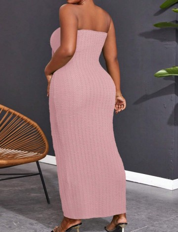 Rochie maxi Shein Curve+, roz