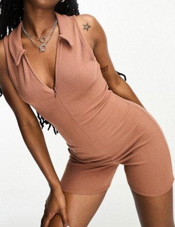 Salopetă scurtă ASOS, maro