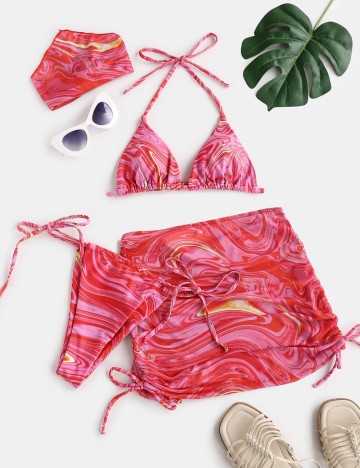 Set costum de baie Shein, mix culori